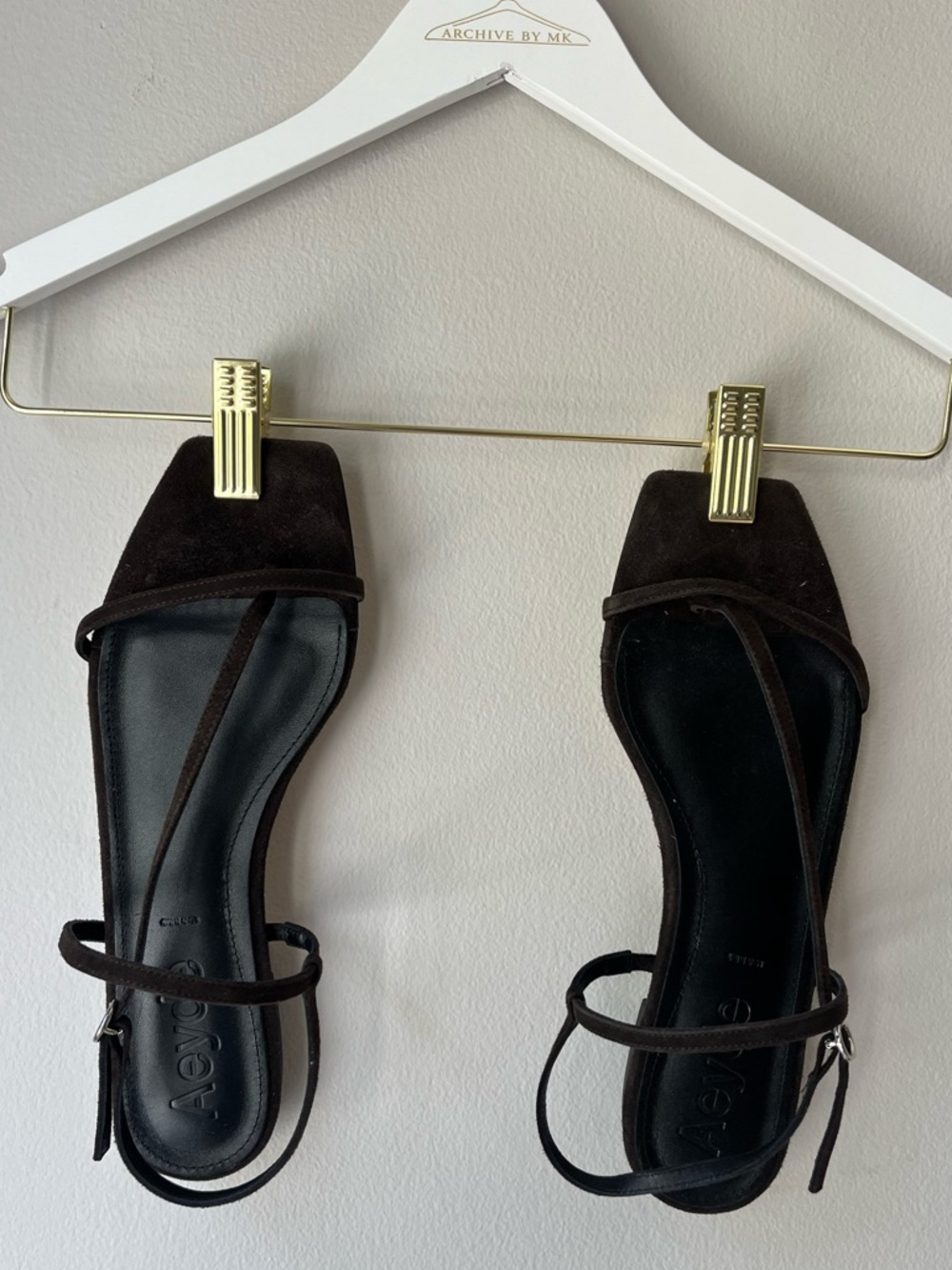 Aeyde Elise Brown Suede Strappy Sandals Square Toe Size 41